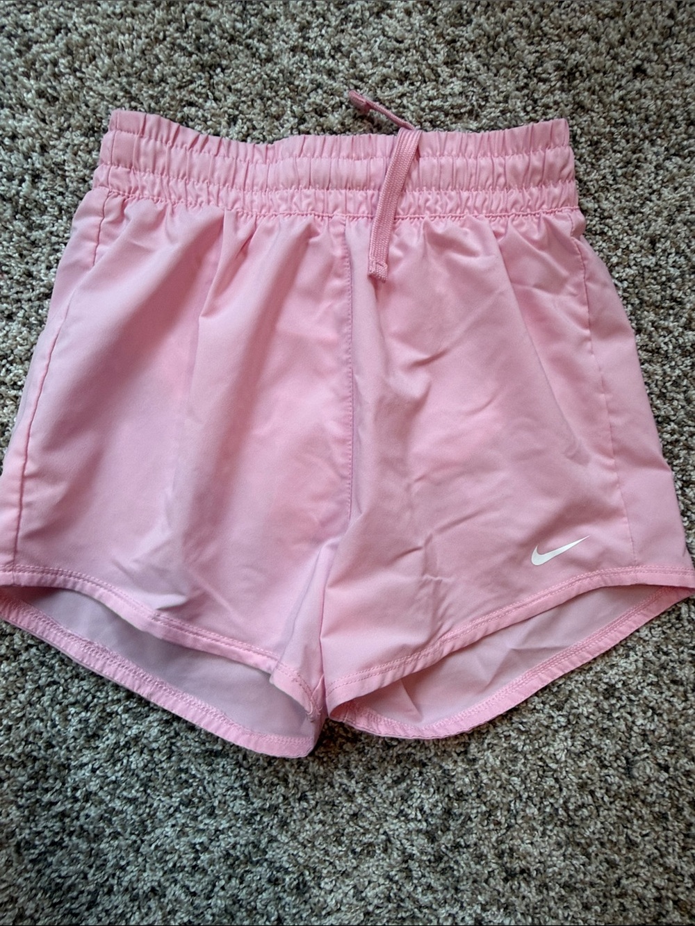 Nike girl's Pink Elastic-Waist Athletic Dri-Fit Shorts size small